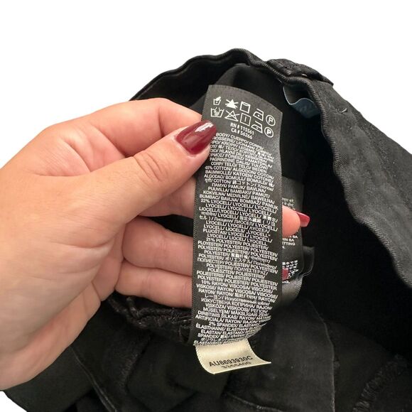 7 FOR ALL MANKIND B(air) High Waist Ankle Skinny Pant Coated Black Sz27 - Picture 7 of 7